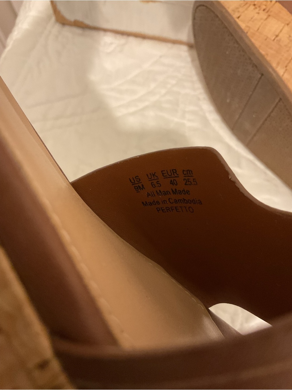 Franco Sarto Tan Leather Cork Wedge Sandals with Ankle Strap - Picture 8 of 8